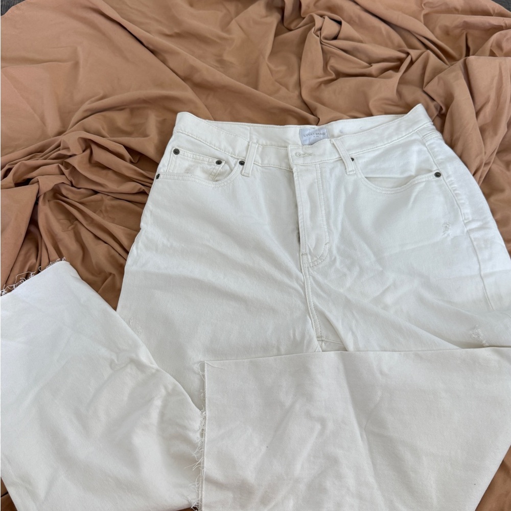 Lucky Brand White Straight Leg Jeans